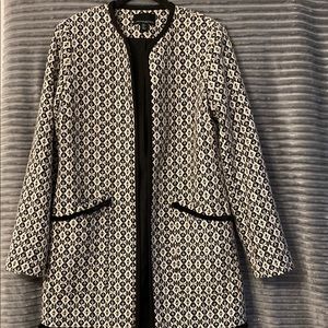 Cynthia Rowley Black and White Geometric Blazer